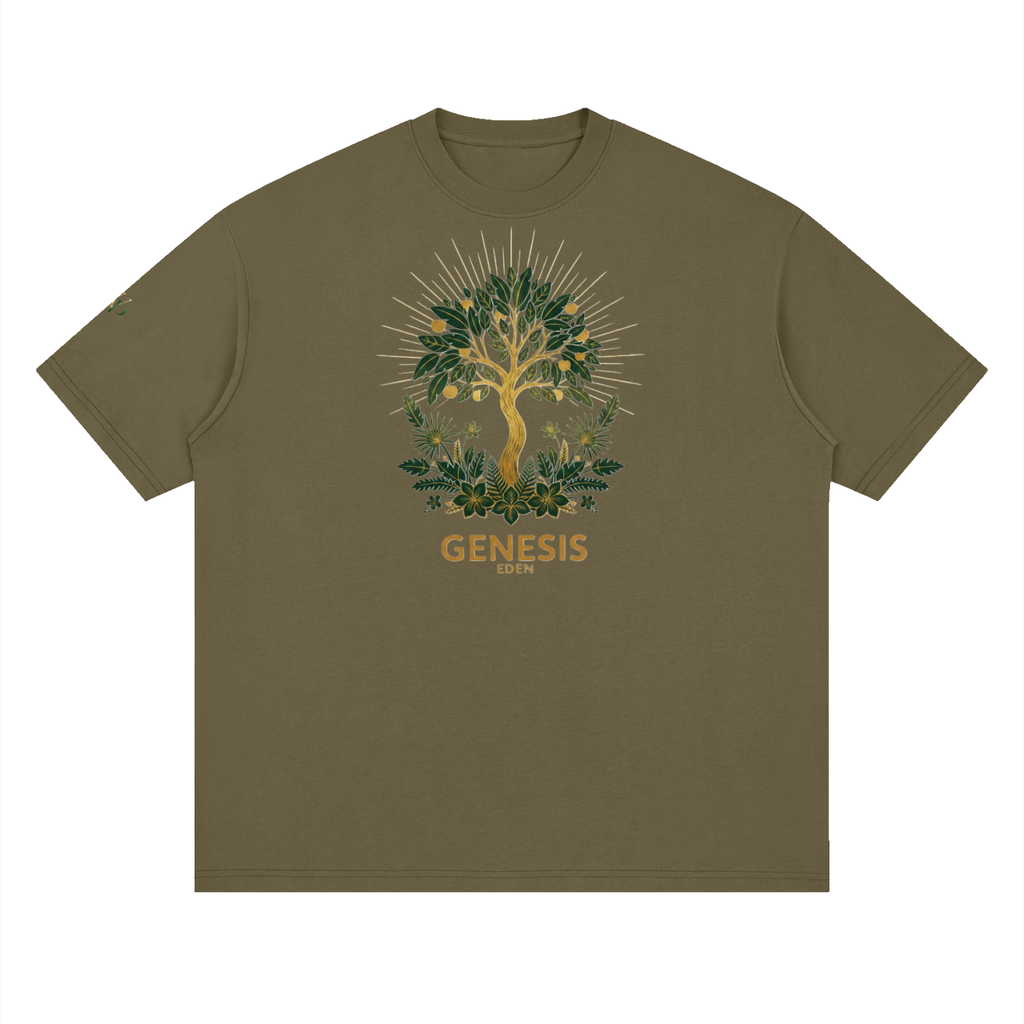 THE GENESIS COLLECTION- The Garden Unisex Streetwear Loose Drop Shoulder T-Shirt