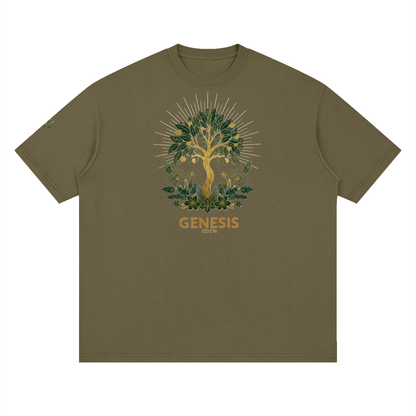 THE GENESIS COLLECTION- The Garden Unisex Streetwear Loose Drop Shoulder T-Shirt