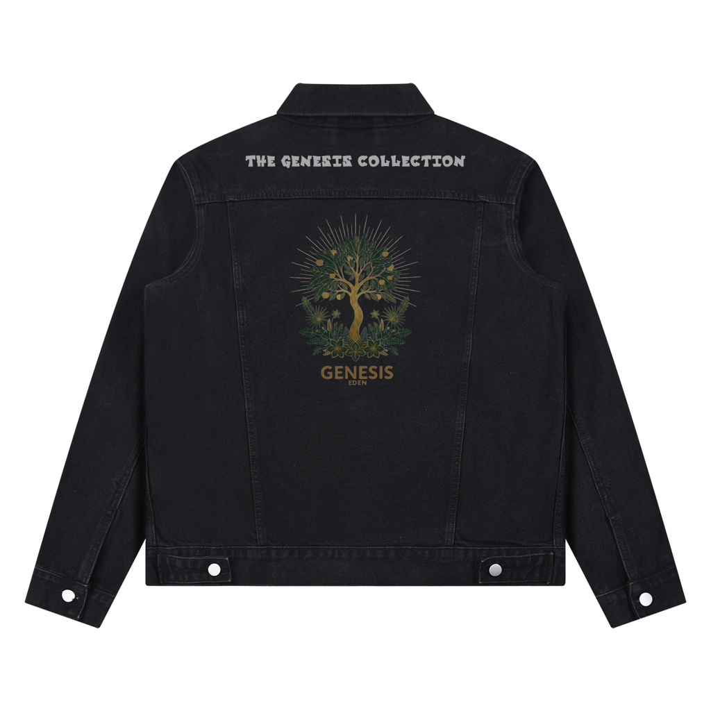 THE GENESIS COLLECTION: THE GARDEN Unisex Vintage Wash Denim Jacket
