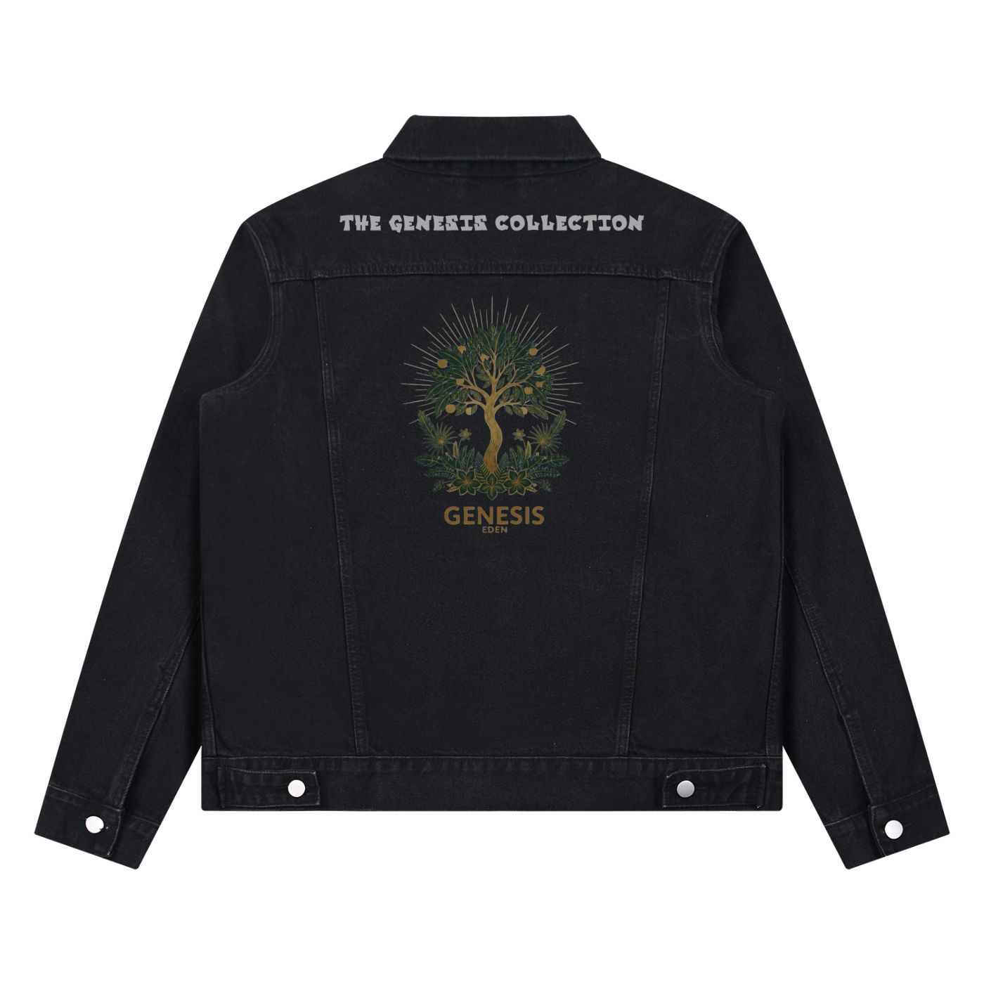 THE GENESIS COLLECTION: THE GARDEN Unisex Vintage Wash Denim Jacket