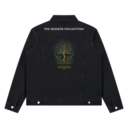 THE GENESIS COLLECTION: THE GARDEN Unisex Vintage Wash Denim Jacket