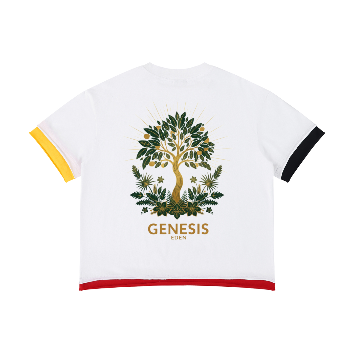THE GENESIS COLLECTION: GARDEN Unisex Boxy Color Block T-Shirt