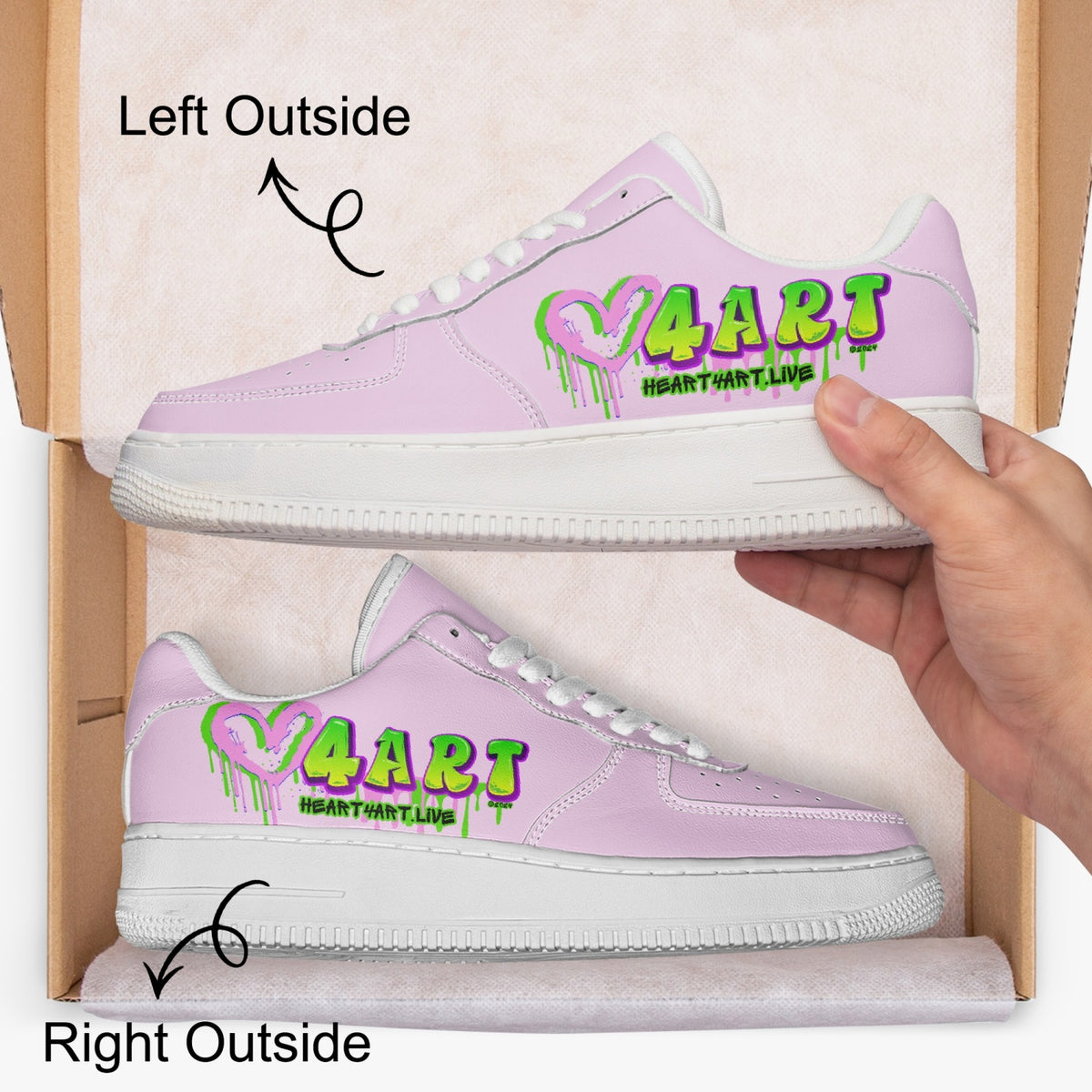 Heart4art Type 2 AF1 Low-Top Microfiber PU Leather Sports Sneakers