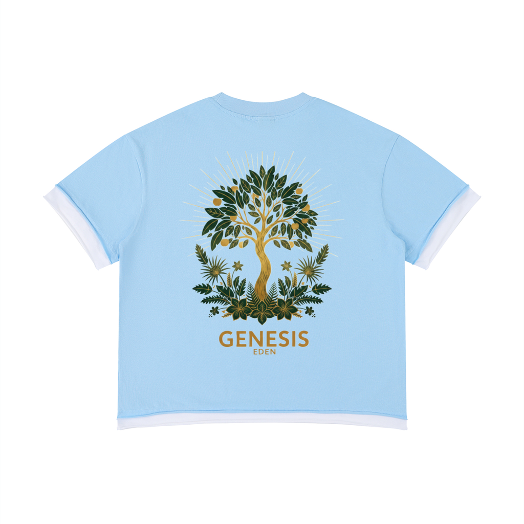 THE GENESIS COLLECTION: GARDEN Unisex Boxy Color Block T-Shirt