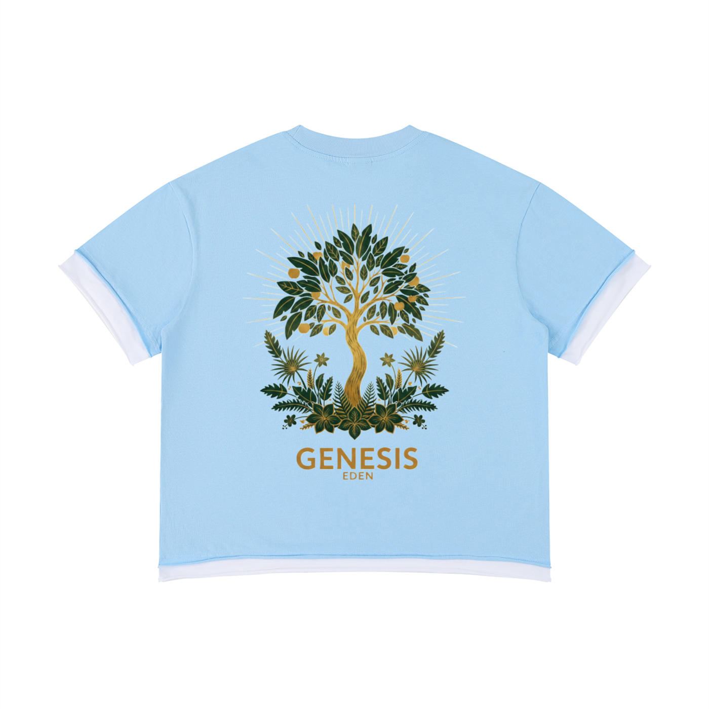 THE GENESIS COLLECTION: GARDEN Unisex Boxy Color Block T-Shirt