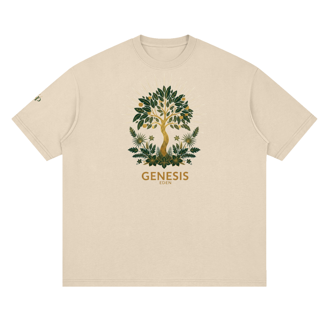 THE GENESIS COLLECTION- The Garden Unisex Streetwear Loose Drop Shoulder T-Shirt