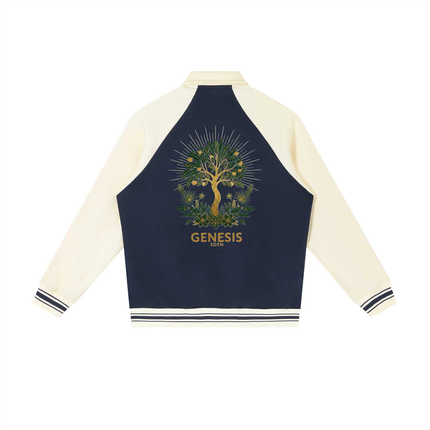 THE GENESIS COLLECTION: THE GARDEN Unisex Contrast Raglan Sleeve Baseball Jacket