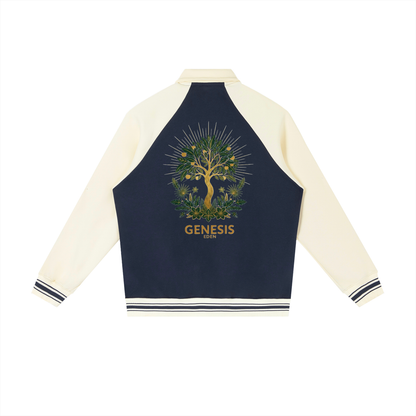 THE GENESIS COLLECTION: THE GARDEN Unisex Contrast Raglan Sleeve Baseball Jacket