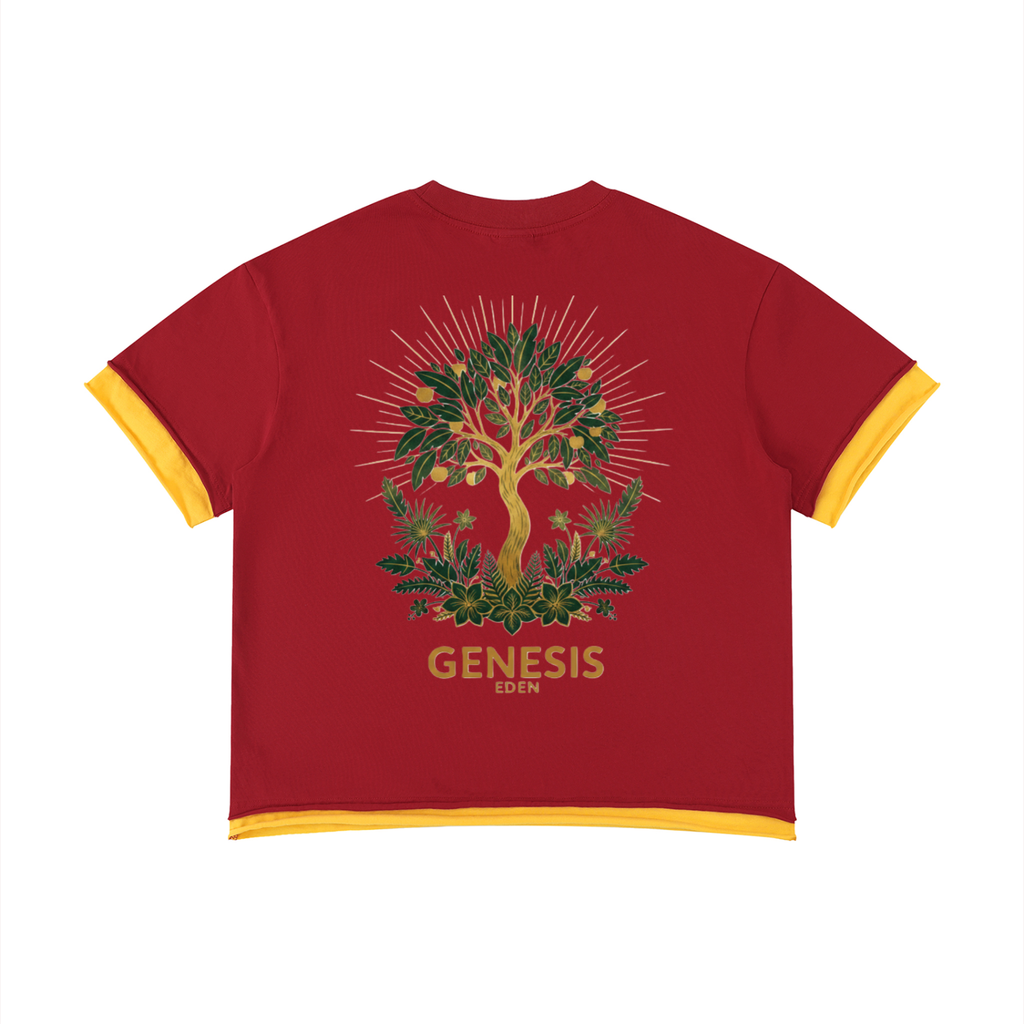 THE GENESIS COLLECTION: GARDEN Unisex Boxy Color Block T-Shirt
