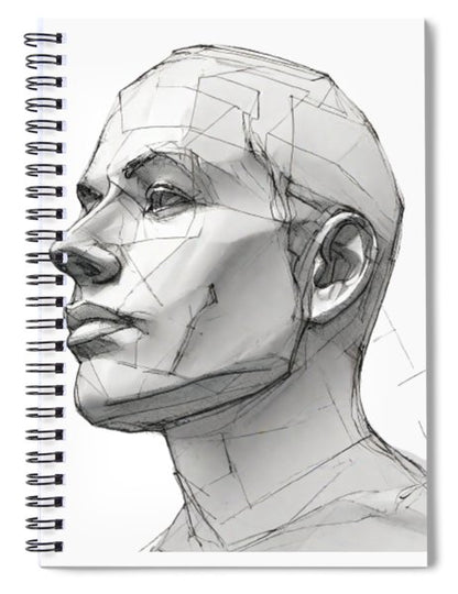 Human Face Sketch - Spiral Notebook