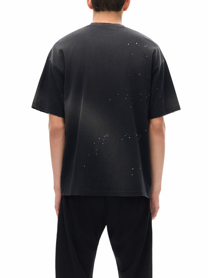JUST A BABY #GROWING Hand-Frayed Sunfade Paint Splatter T-Shirt
