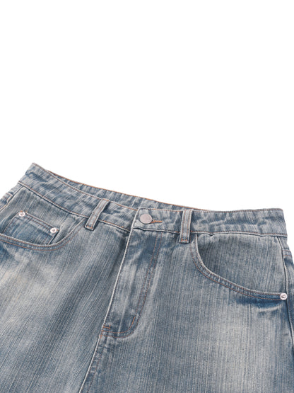 Custom "JESUS IS KING" Vintage Wash Distressed Denim Jeans