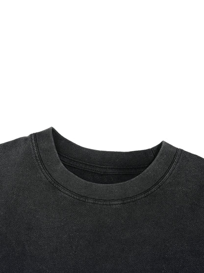 YEAH, IM A CHRISTIAN, BUT DONT PUSH ME! Vintage Wash Boxy Distressed Hem T-Shirt