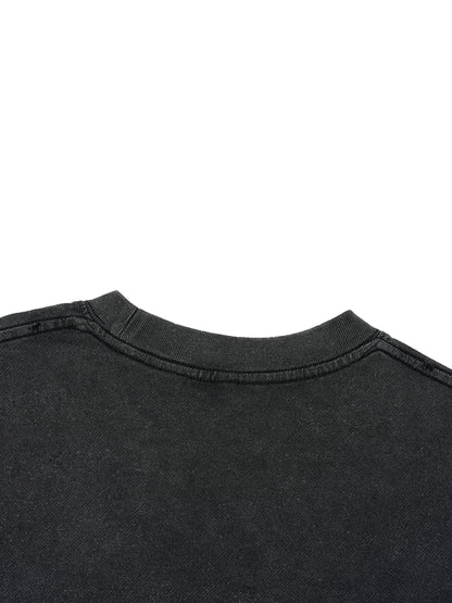 YEAH, IM A CHRISTIAN, BUT DONT PUSH ME! Vintage Wash Boxy Distressed Hem T-Shirt