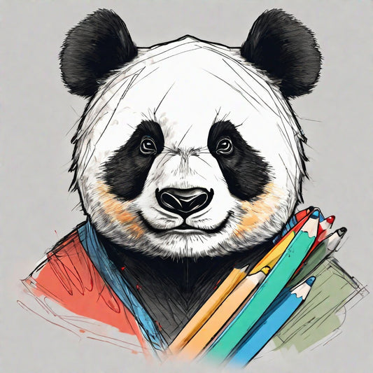 Panda With Splash Of Color- Reference Image (Two Parts)
