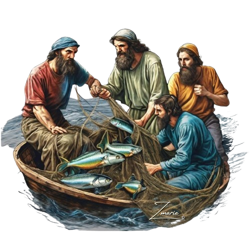 Multitude of Fish- Peter & Disciples Reference Image