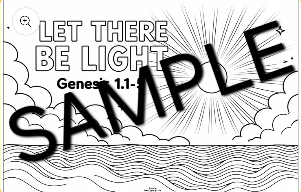 Genesis 1:1-5 Coloring Page