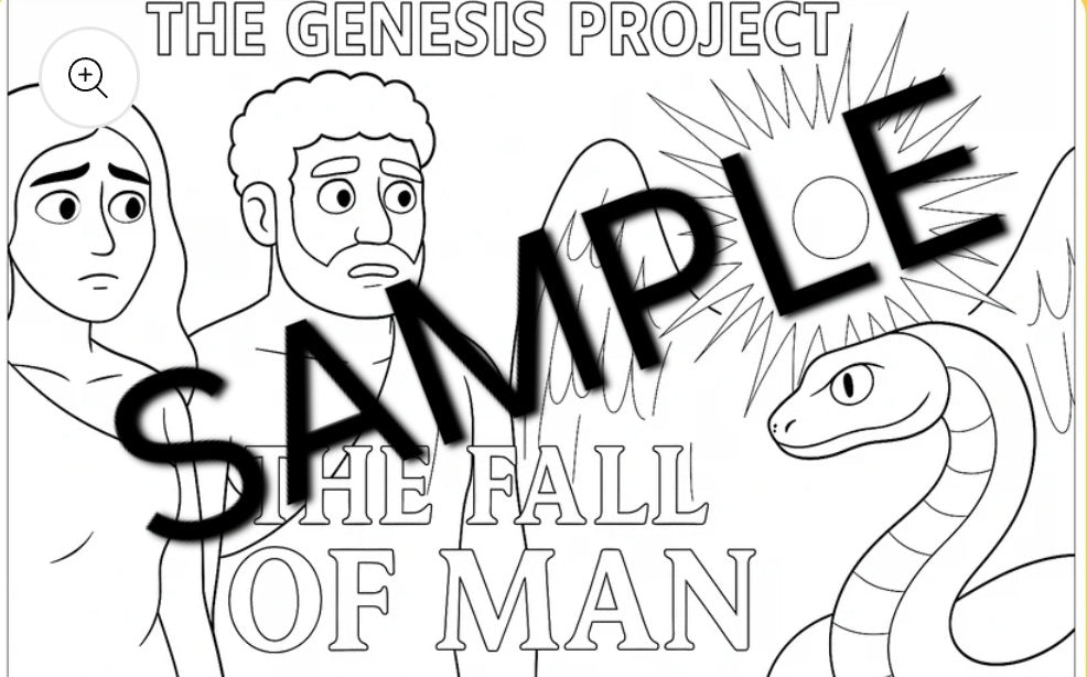 THE FALL OF MAN DIGITAL COLORING PAGE
