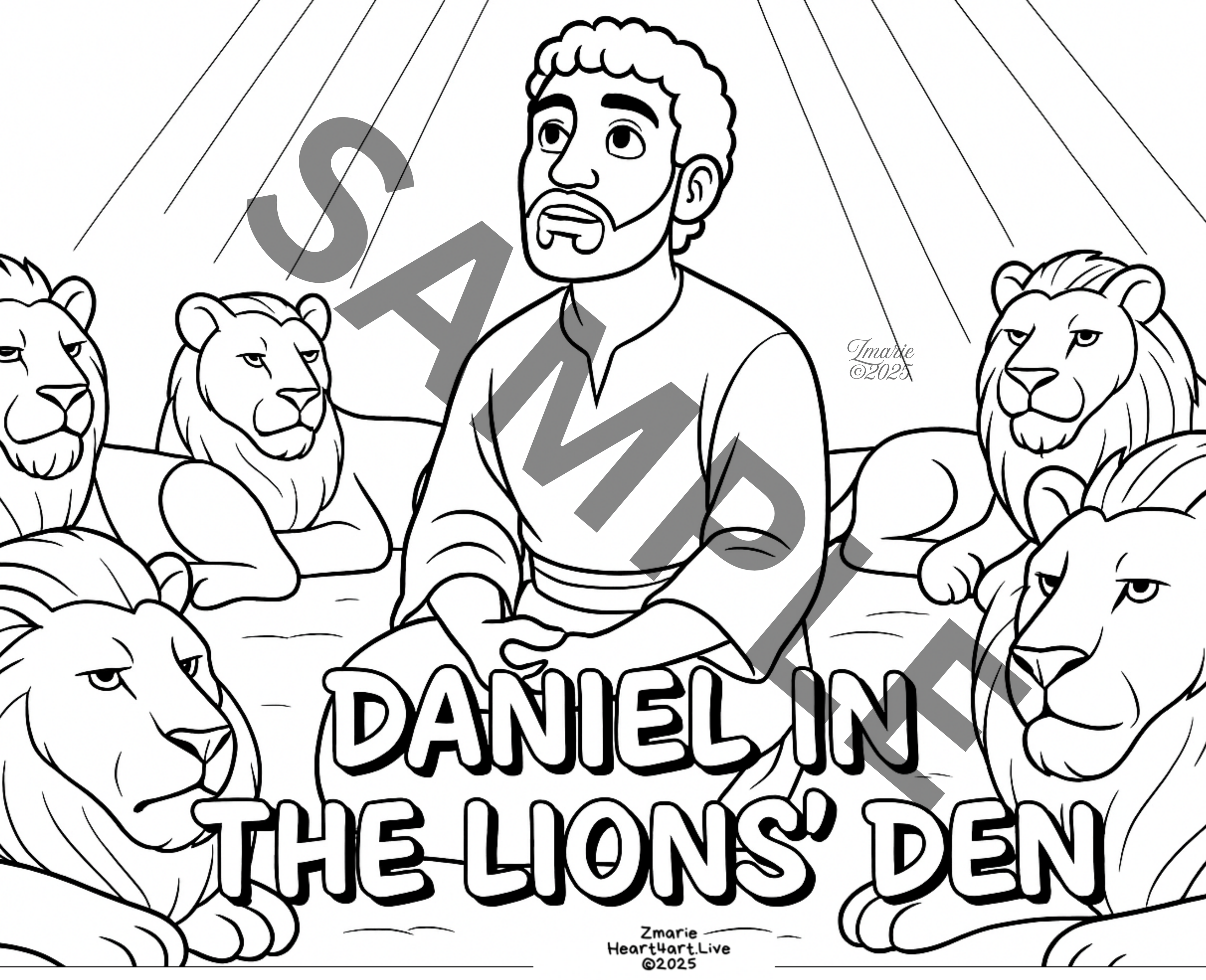 DANIEL IN THE LIONS DEN COLORING PAGE ®