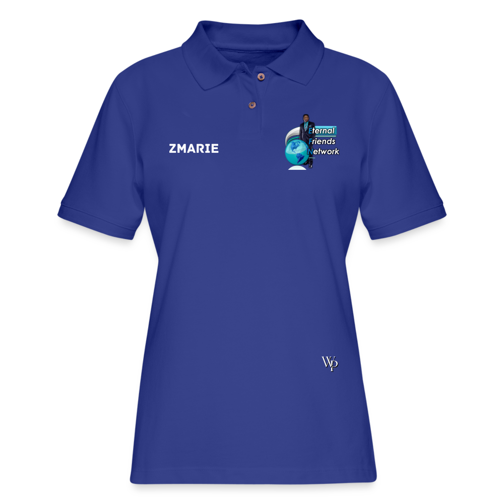 EFN Women's Pique Polo Shirt - royal blue