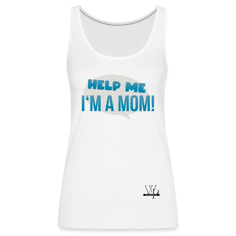 Help Me! Women’s Premium Tank Top - white