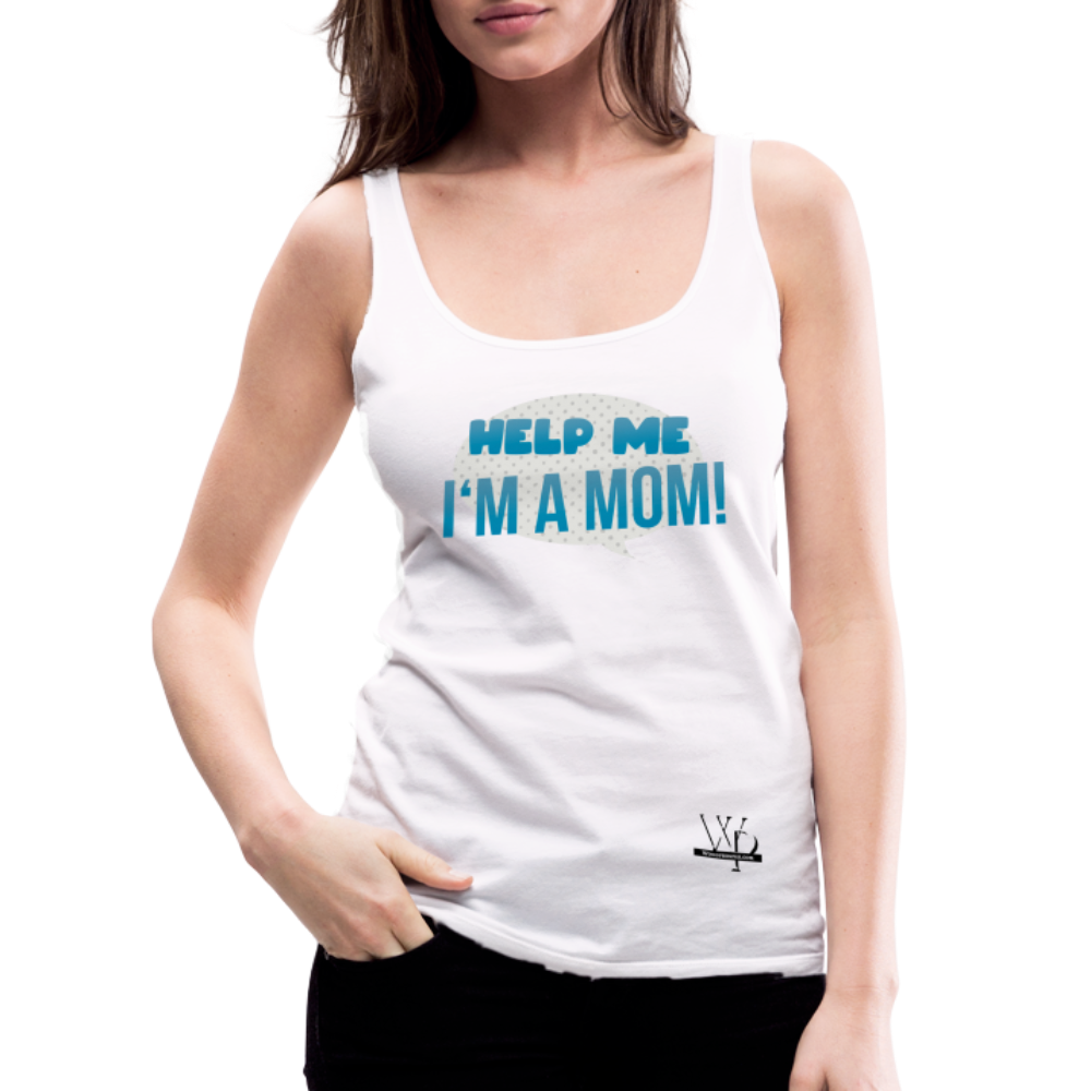 Help Me! Women’s Premium Tank Top - white