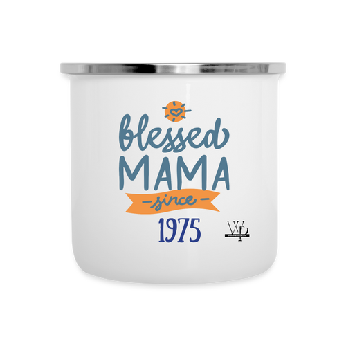 Blessed Mama Since Customizable Camper Mug - white
