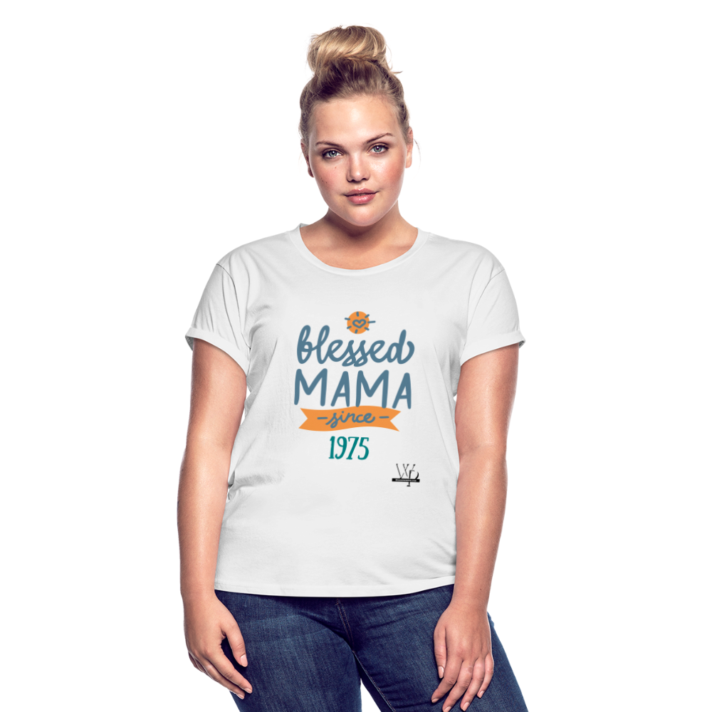 Blessed Mama Since Customizable Women's Relaxed Fit T-Shirt - white