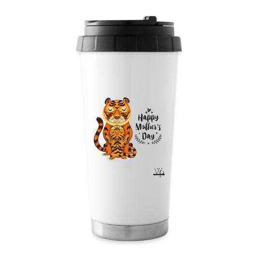 Tiger-Happy Mother's Day Travel Mug - white