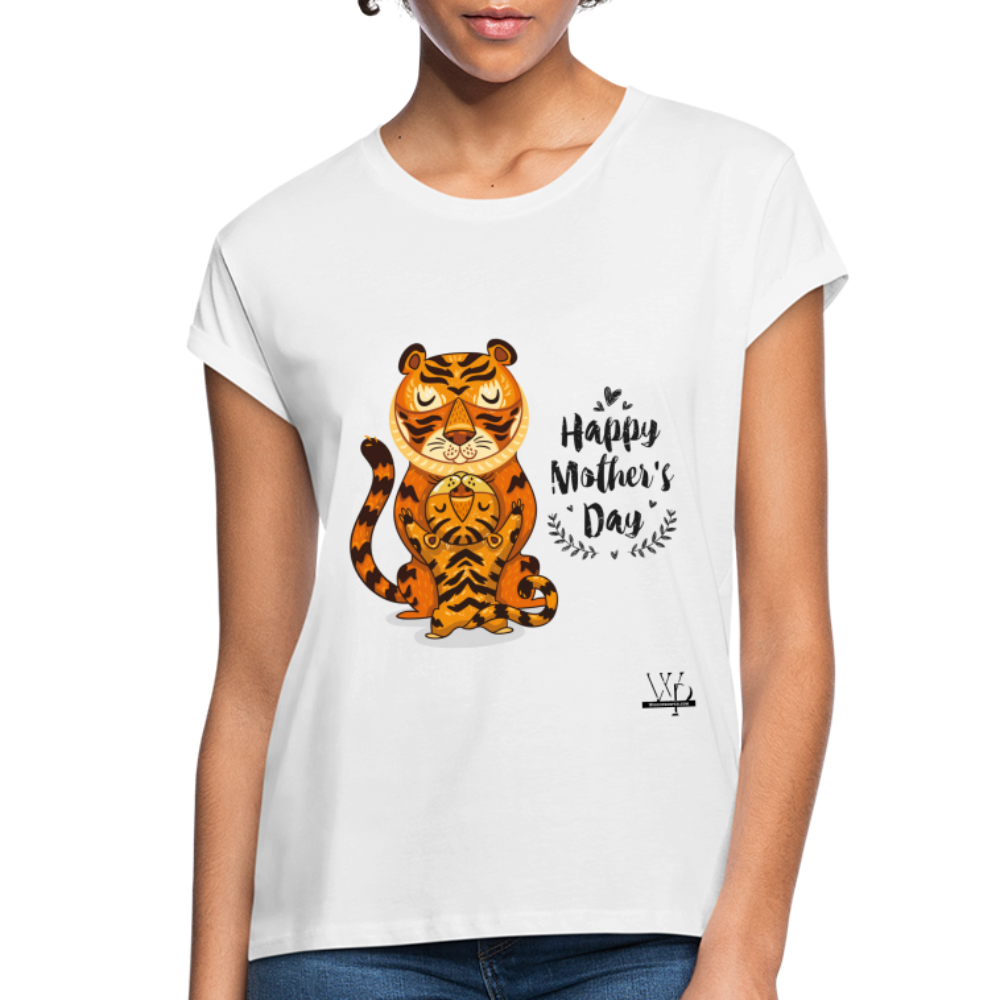 Happy Mother's Day- Tiger (Women's Relaxed Fit T-Shirt) - white