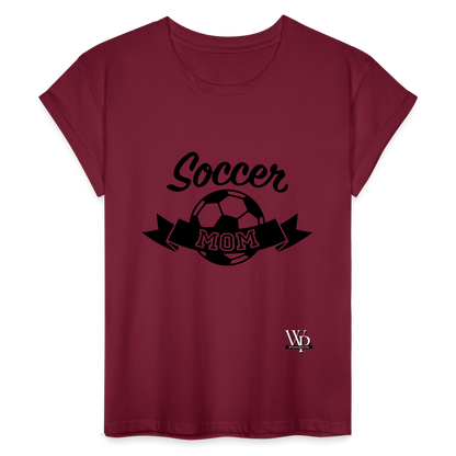 Soccer Mom Women's Relaxed Fit T-Shirt - burgundy