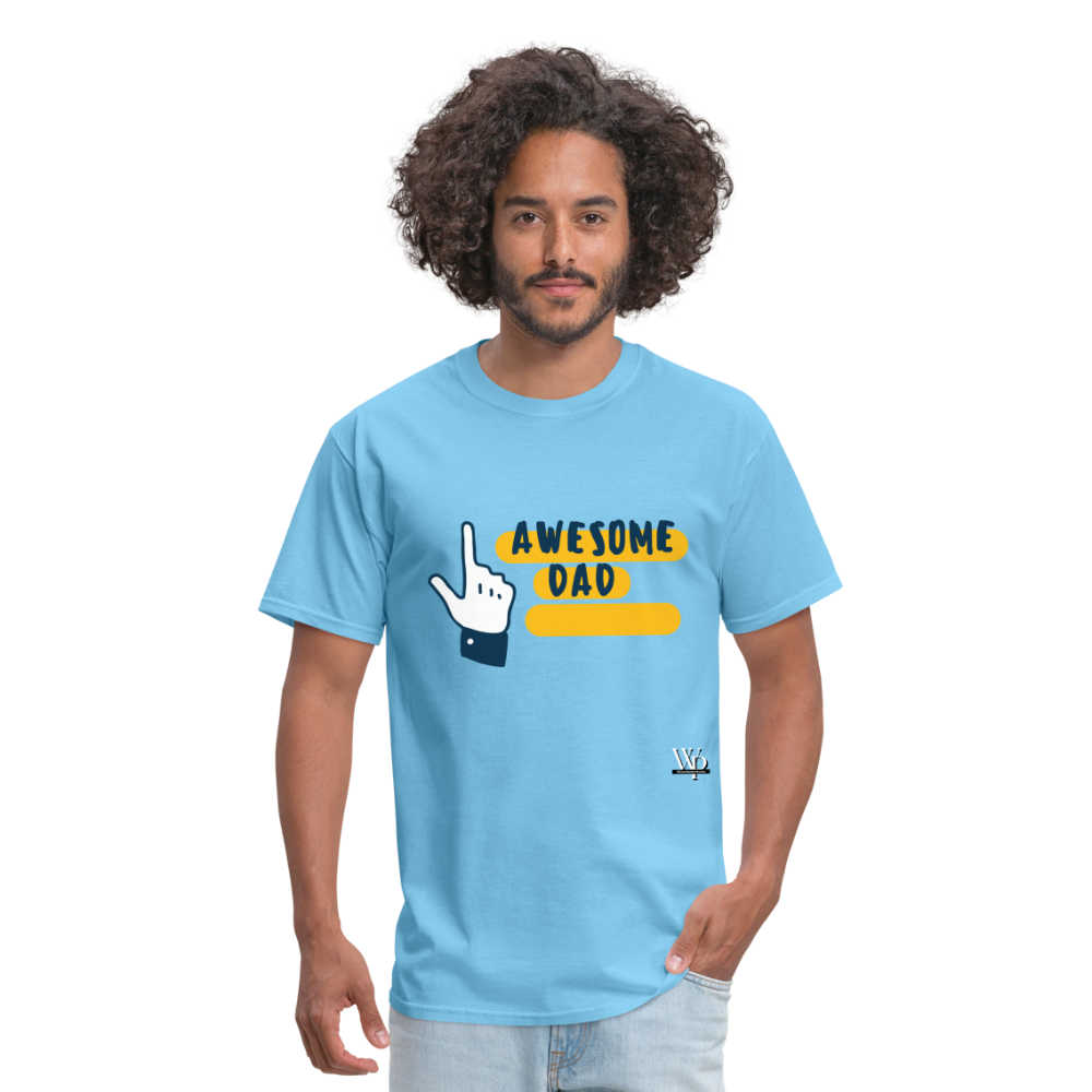 Awesome Dad T-shirt - aquatic blue