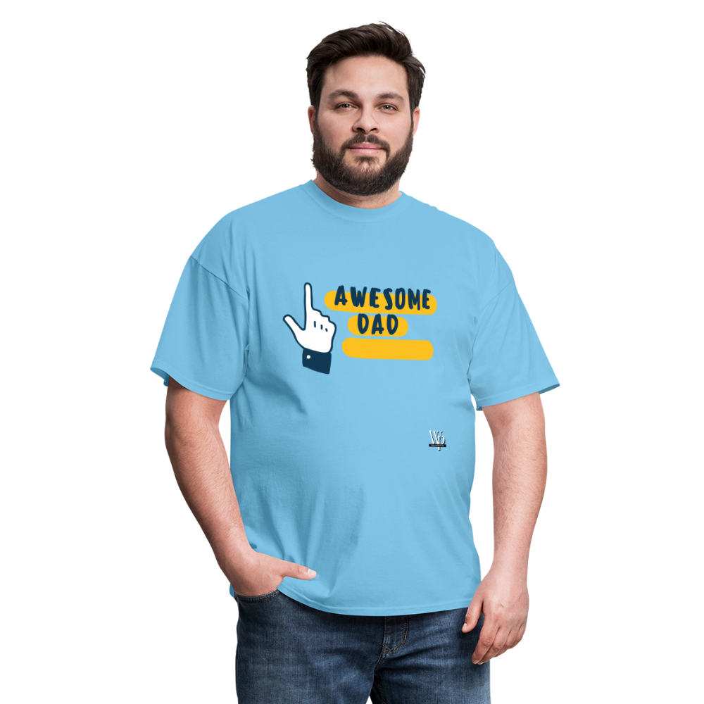 Awesome Dad T-shirt - aquatic blue