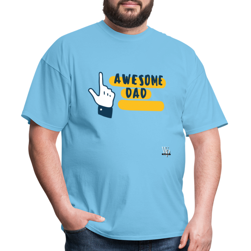 Awesome Dad T-shirt - aquatic blue