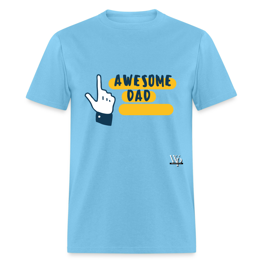 Awesome Dad T-shirt - aquatic blue