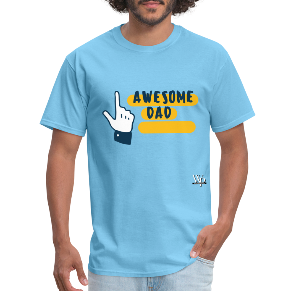 Awesome Dad T-shirt - aquatic blue