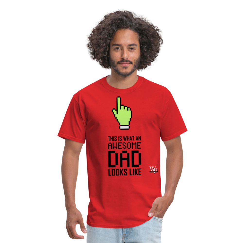 Awesome Dad Looks Like T-shirt - red