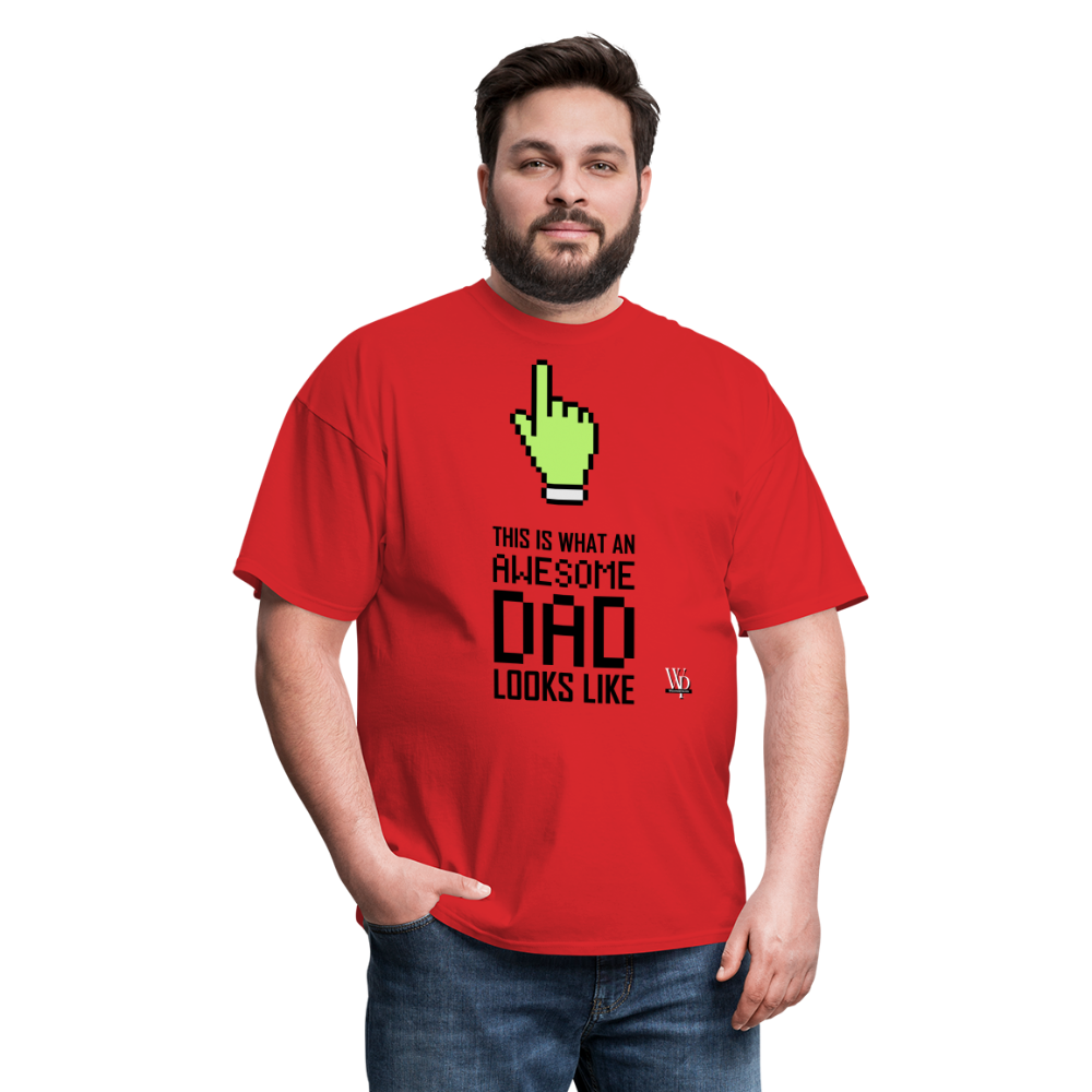 Awesome Dad Looks Like T-shirt - red