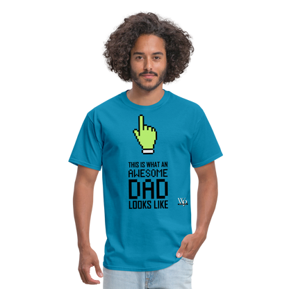 Awesome Dad Looks Like T-shirt - turquoise