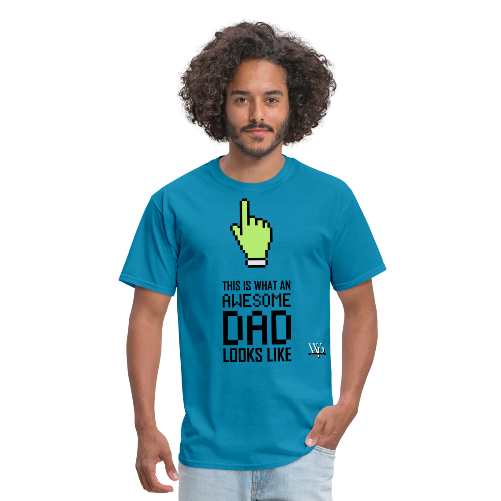 Awesome Dad Looks Like T-shirt - turquoise