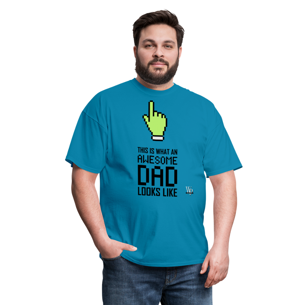 Awesome Dad Looks Like T-shirt - turquoise