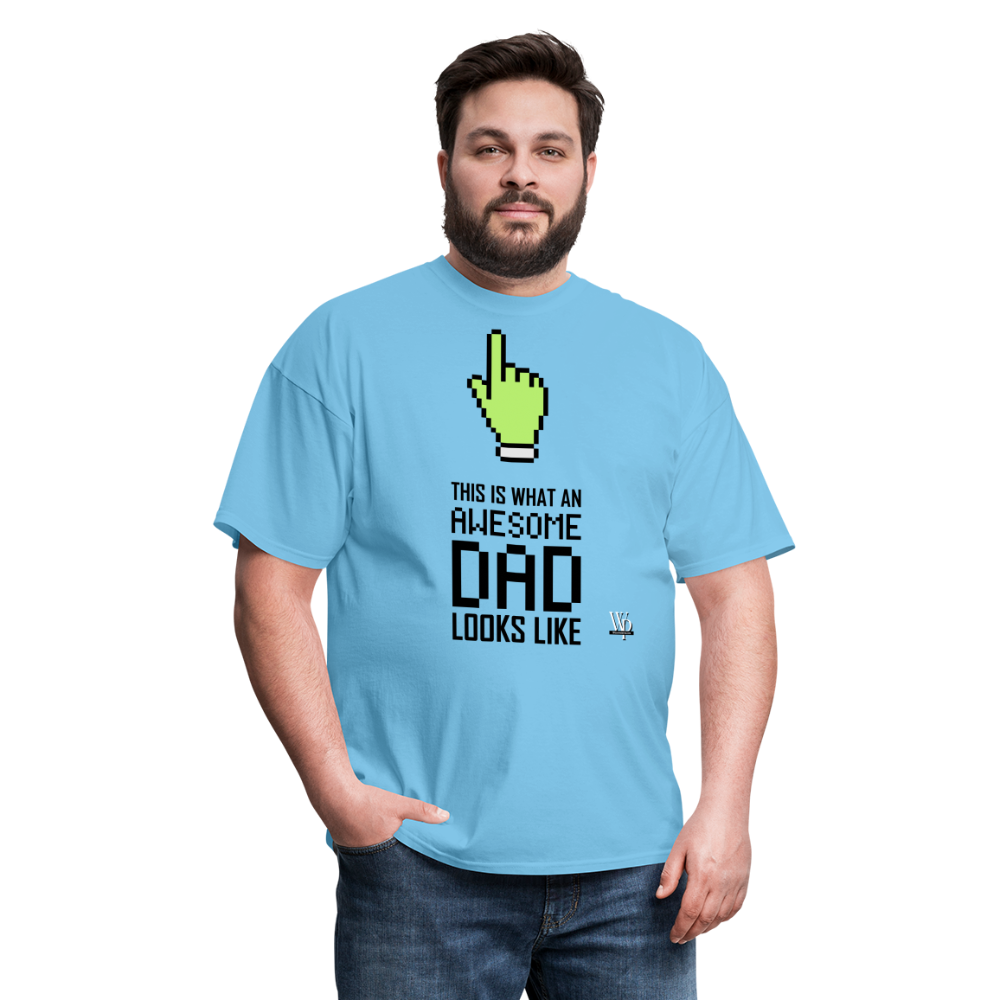 Awesome Dad Looks Like T-shirt - aquatic blue