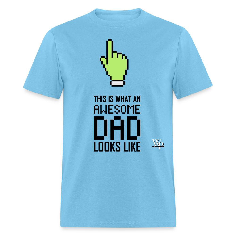 Awesome Dad Looks Like T-shirt - aquatic blue