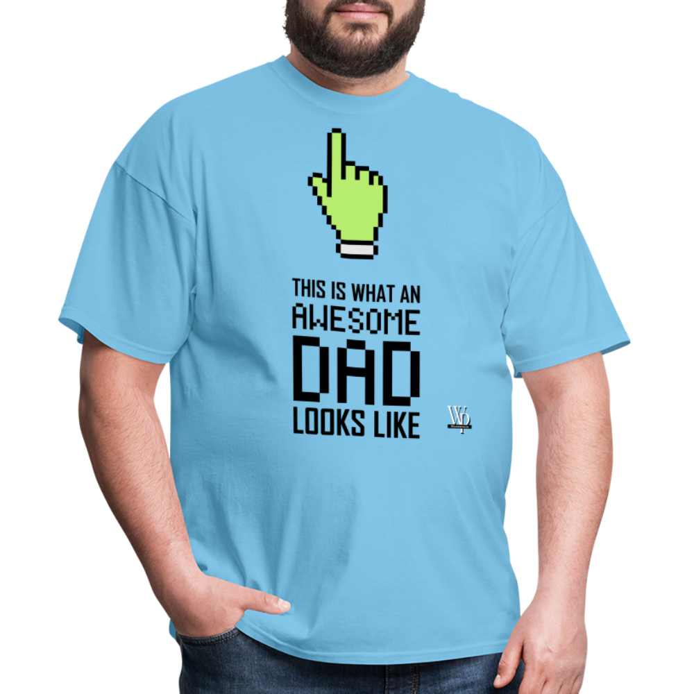 Awesome Dad Looks Like T-shirt - aquatic blue