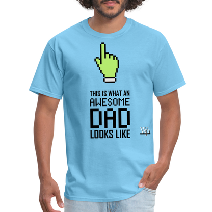 Awesome Dad Looks Like T-shirt - aquatic blue