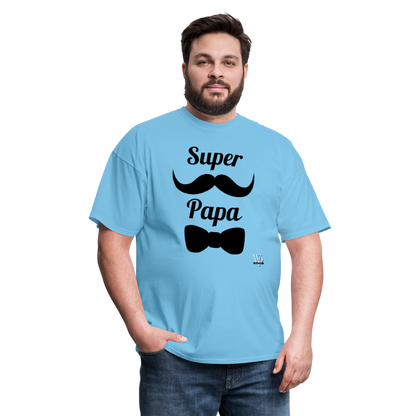 Super Papa T-shirt - aquatic blue