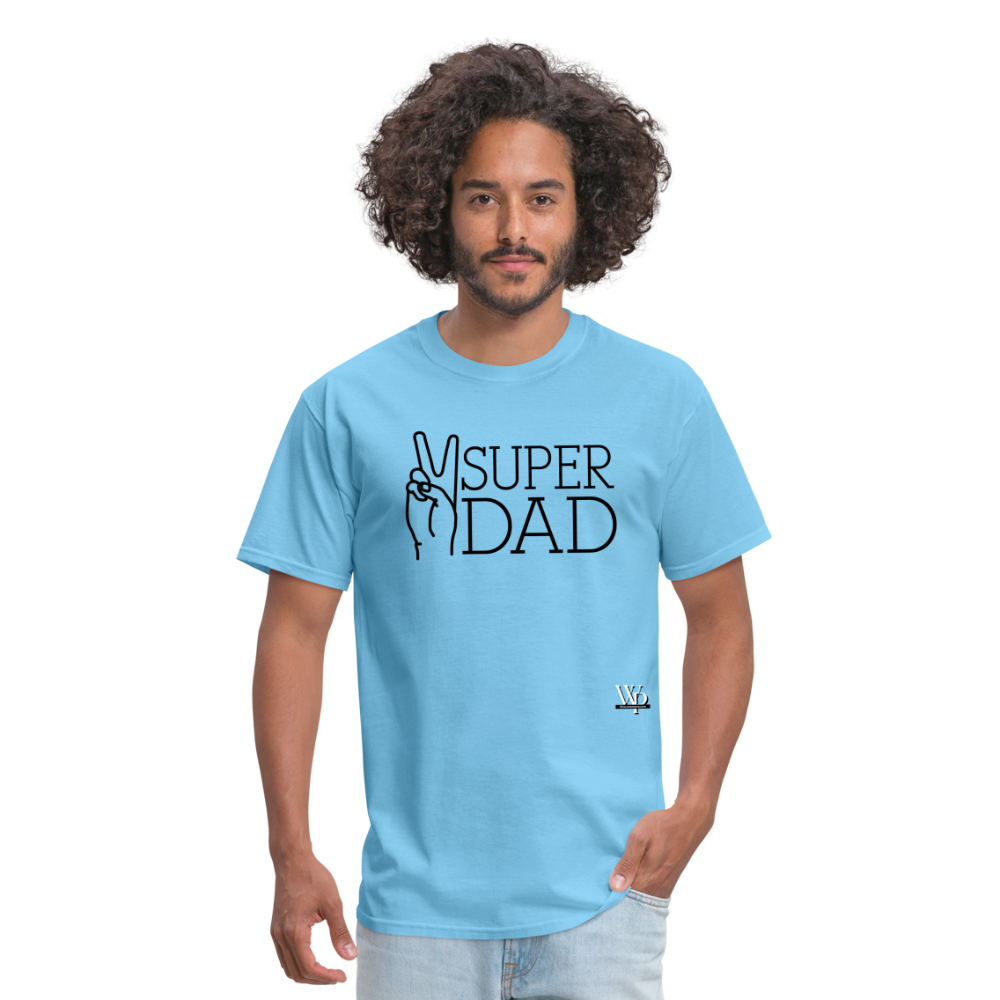 Super Dad T-shirt - aquatic blue