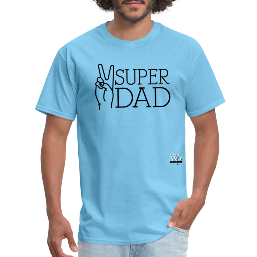 Super Dad T-shirt - aquatic blue