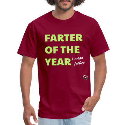 Farter Of The Year, I Mean Father T-shirt - burgundy