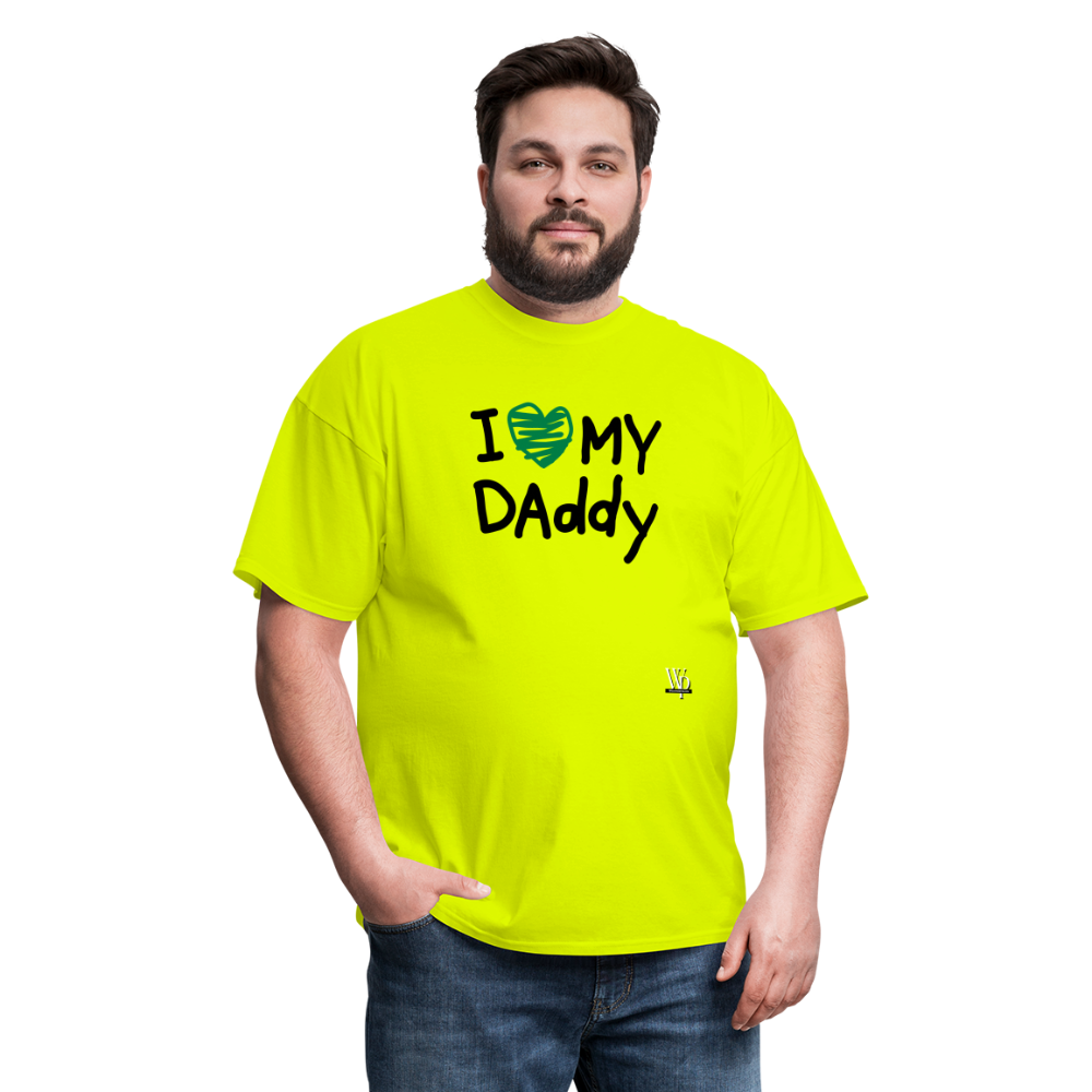 I Love My Daddy T-shirt - safety green